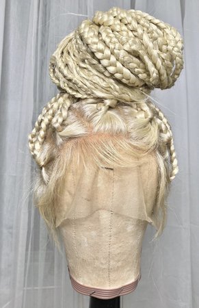 blonde braided bun lace wig