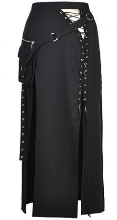 black long slit skirt
