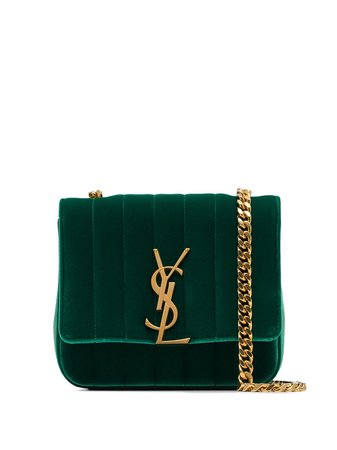 Green Saint Laurent Vicky Quilted Cross Body Bag | Farfetch.com