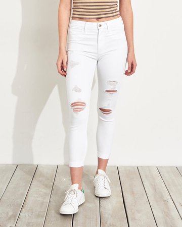 white hollister jeans
