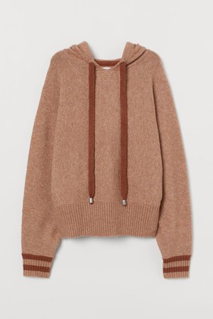 Fine-knit hooded jumper - Beige - Ladies | H&M GB