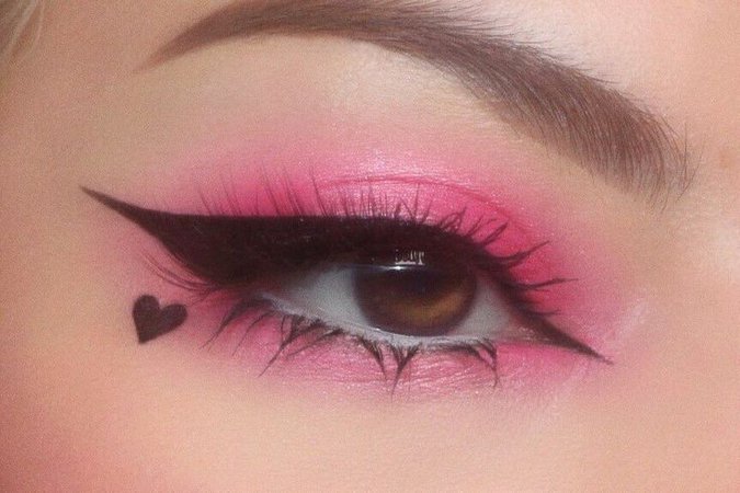 cute goth pink makeup