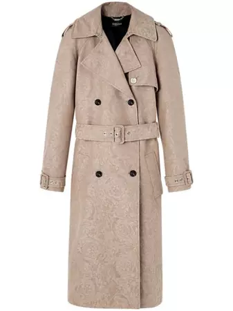 Versace Brocade double-breasted Trench Coat - Farfetch