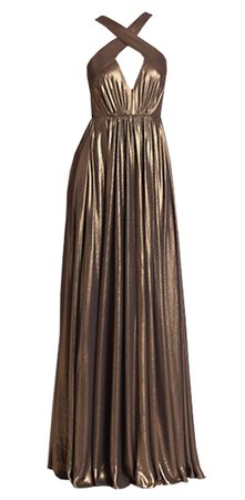 Dress Long Copper Metallic