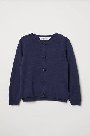 Fine-knit Cardigan - Dark blue - Kids | H&M US