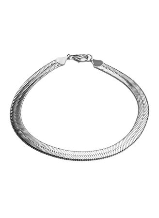fallon jewelry short hailey herringbone chain necklace in silver