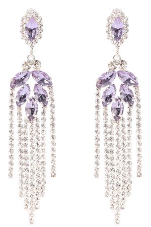 Silver / Purple Dangle earrings