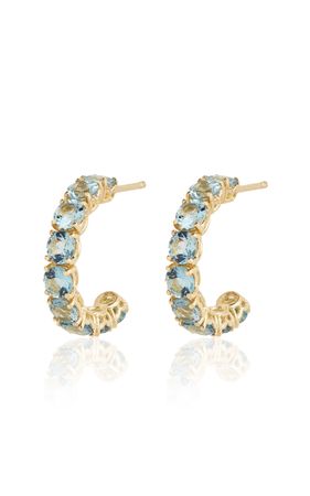18k Yellow Gold Aquamarine Hoop Earrings By Jamie Wolf | Moda Operandi