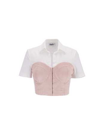 Pink Corset Cropped Shirt - Hatu