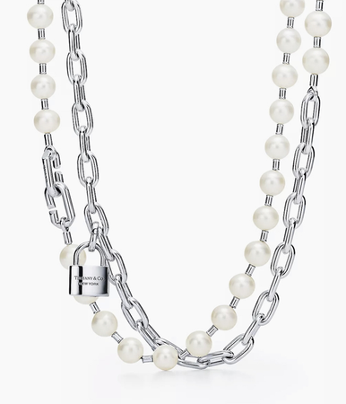 Tiffany & Co. Pearl and Lock Necklace