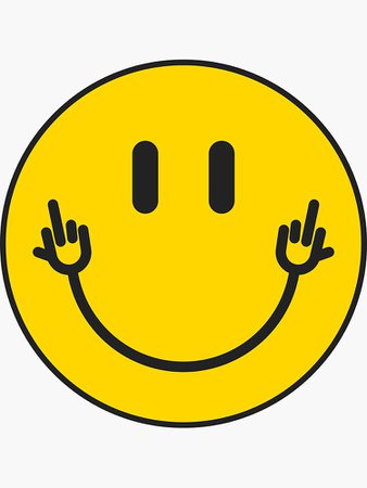 "Smileyhands "FU!"" Sticker by dimpitidoopie | Redbubble