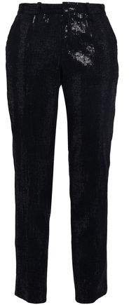 Sequined Stretch-knit Tapered Pants