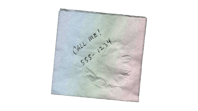 phone number napkin png