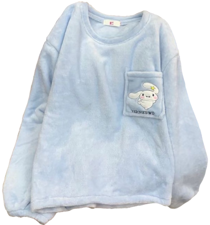light baby blue cinnamon roll pajama sweater
