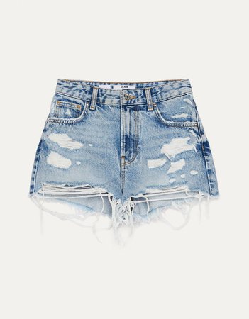 Denim shorts with rips - Shorts and Bermudas - Bershka United States