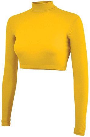 Cropped Cheer Bodysuit - Long Sleeve Cheerleading Turtleneck Crop Top - 100% Nylon Stretch Body Suit For Cheerleaders Chassé BR400 [1540970293-92057] - $24.30