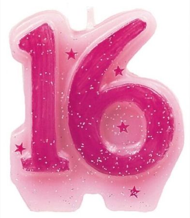 Pink Sweet "16" Candle Birthday Party Cake Topper Decoration | eBay