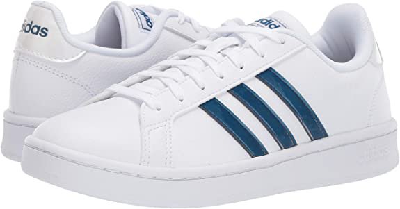 Amazon.com: adidas Women's Grand Court Tennis Shoe, White/Black/White, 9 M US: Shoes