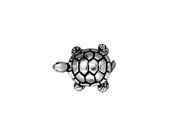 TierraCast Antique Silver (plated) Turtle Bead 15x12mm - Lima Beads