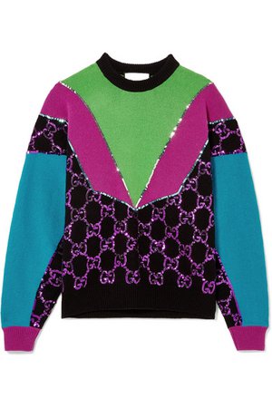 Gucci | Sequin-embellished wool sweater | NET-A-PORTER.COM