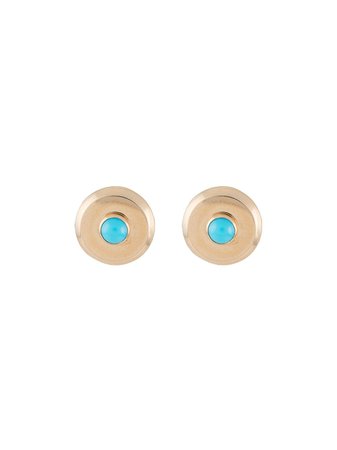 Tabbah 18kt rose gold Beret turquoise stud earrings