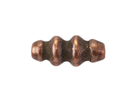 Greek Metalized Ceramic Antique Bronze Corkscrew Barrel 20x10mm - Lima Beads