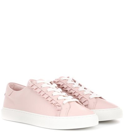 Ruffle leather sneakers