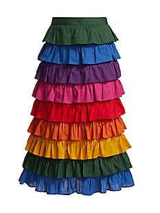 Shop Farm Rio Rainbow Macaw Fringe Skirt | Saks Fifth Avenue
