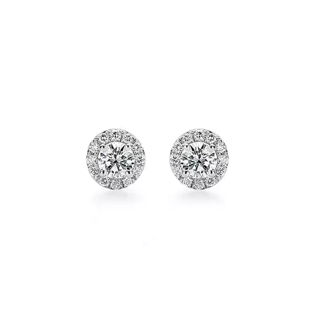 Tiffany Soleste® earrings in platinum with diamonds. | Tiffany & Co.