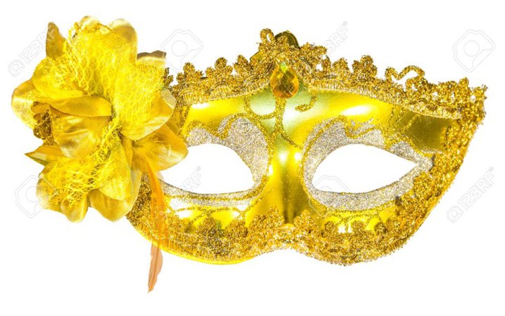 yellow masquerade mask