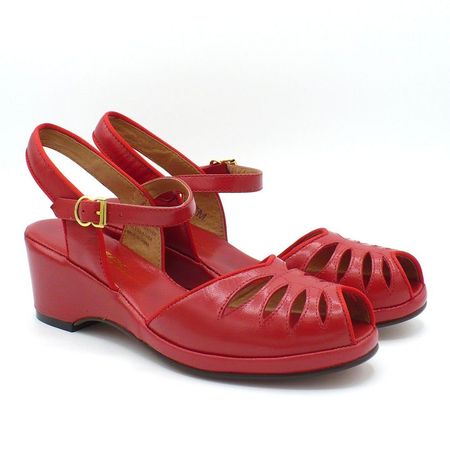 Vogue | Red Leather Sandals