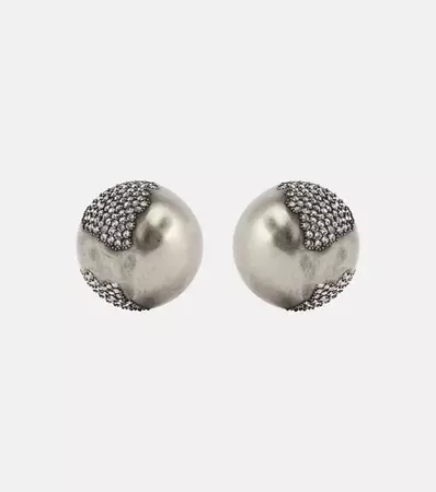 Saint Laurent - Crystal-embellished clip-on earrings | Mytheresa
