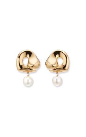 X Simone Bodmer-Turner Sandra 18k Gold Vermeil Pearl Earrings By Agmes | Moda Operandi