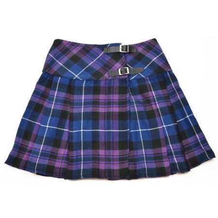 Ladies Purple Pride of Scotland Tartan Mini Billie Kilt Skirt