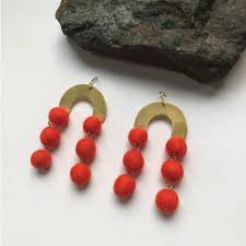red modern earrings - Google Search