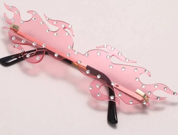 pink bling flame glasses
