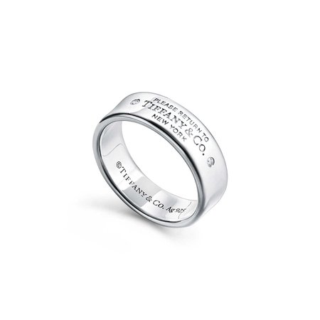 Return to Tiffany™ narrow ring in sterling silver with diamonds, 6 mm wide. | Tiffany & Co.