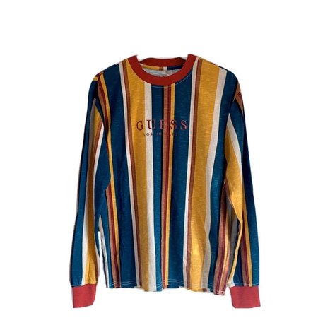 Guess Go Sayer Striped Long-Sleeve Tee