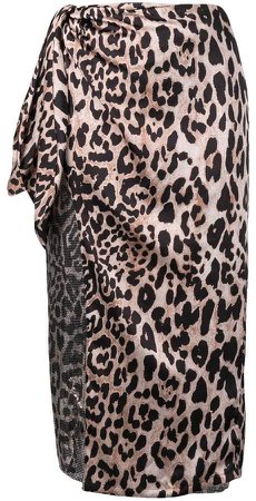 leopard print wrap skirt