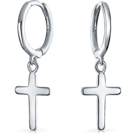 silver cross earrings polyvore – Pesquisa Google