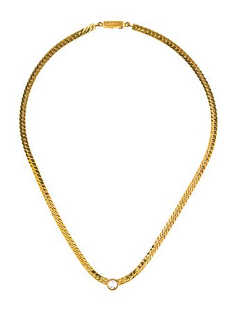 Necklace 14K Herringbone Diamond Solitaire Necklace - Necklaces - NECKL38513 | The RealReal