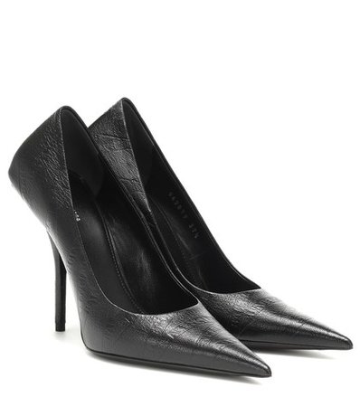 Square Knife leather pumps