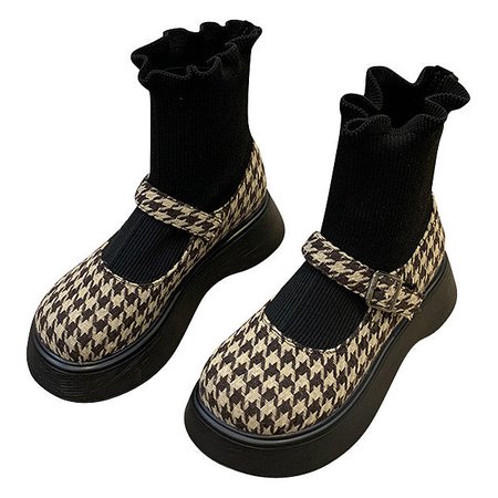 Dogtooth Check SOCKS Sandals | BOOGZEL APPAREL – Boogzel Apparel