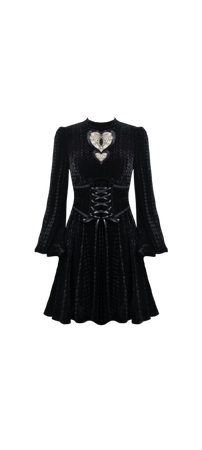 Velvet Heart Cutout Cincher Corset Waist Dress