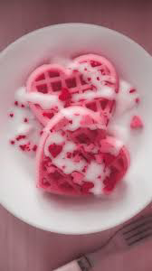 pink waffles heart foam
