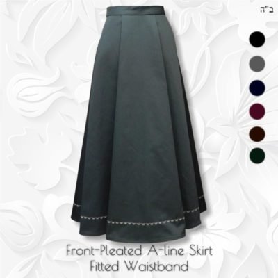 Front Pleated Aline Long Skirt - Modest Anytime
