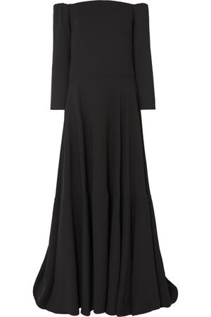 Valentino | Tiered off-the-shoulder silk-cady gown | NET-A-PORTER.COM