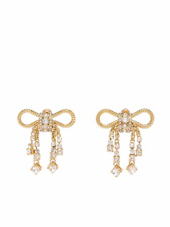 Miu Miu crystal-embellished bow-detail Earrings - Farfetch