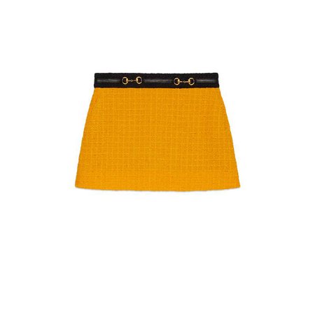 Gucci Tweed Mini Skirt - Yellow | ModeSens