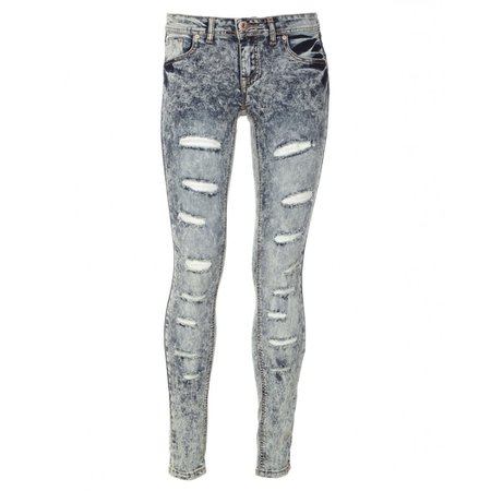 Gray ripped women's jeans